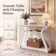 thumbnail image 6 of ZENY 3-Tier Console Table with Charging Station White Sofa Side Table, 6 of 15