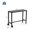 thumbnail image 6 of TPHORK Outdoor Bar Table,47 Inch Black Patio Bar Height Counter Table,Console Table with Weather Resistant, Waterproof Slatted Top for Balcony, Yard, Garden, Pool, Indoor or Outdoor Use, 6 of 9