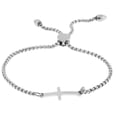 thumbnail image 1 of 1 pulsera de acero inoxidable con eslabones ajustables. Plateado, 1 of 6