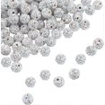 thumbnail image 1 of 100pcs 10mm Crystal AB Rhinestones Pave Disco Ball Clay Beads, Polymer Clay Rhinestone Beads Round Charms Crystal Beads for Bracelet Necklace Earring, 1 of 4