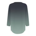 thumbnail image 6 of YEJIMAN Green Womens Shirts, Polyester,Spandex Cute T Shirts, 3/4 Length Sleeve Women's Tops Round Neck Casual Tunic Tops Basic Pleated Shirts Loose Fit 2025, 6 of 6