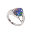 thumbnail image 4 of TROPICAL SPLASH STERLING SILVER NATURAL AUSTRALIAN BLACK OPAL RING, 4 of 4