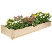 Bosonshop Raised Garden Bed Wooden Planter Box 2 Separate Planting Space