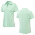 thumbnail image 4 of Tyhengta Women's Golf Polo Shirts Collared V Neck Short Sleeve UPF 50+ Quick Dry Tennis Shirt Dry Fit Moisture Wicking Mint green XL, 4 of 6
