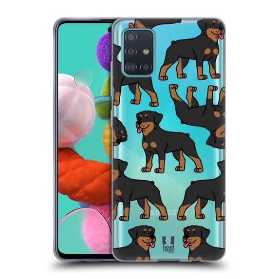 Head Case Designs Dog Breed Patterns 3 Rottweiler Soft Gel Case Compatible with Samsung Galaxy A51 (2019)