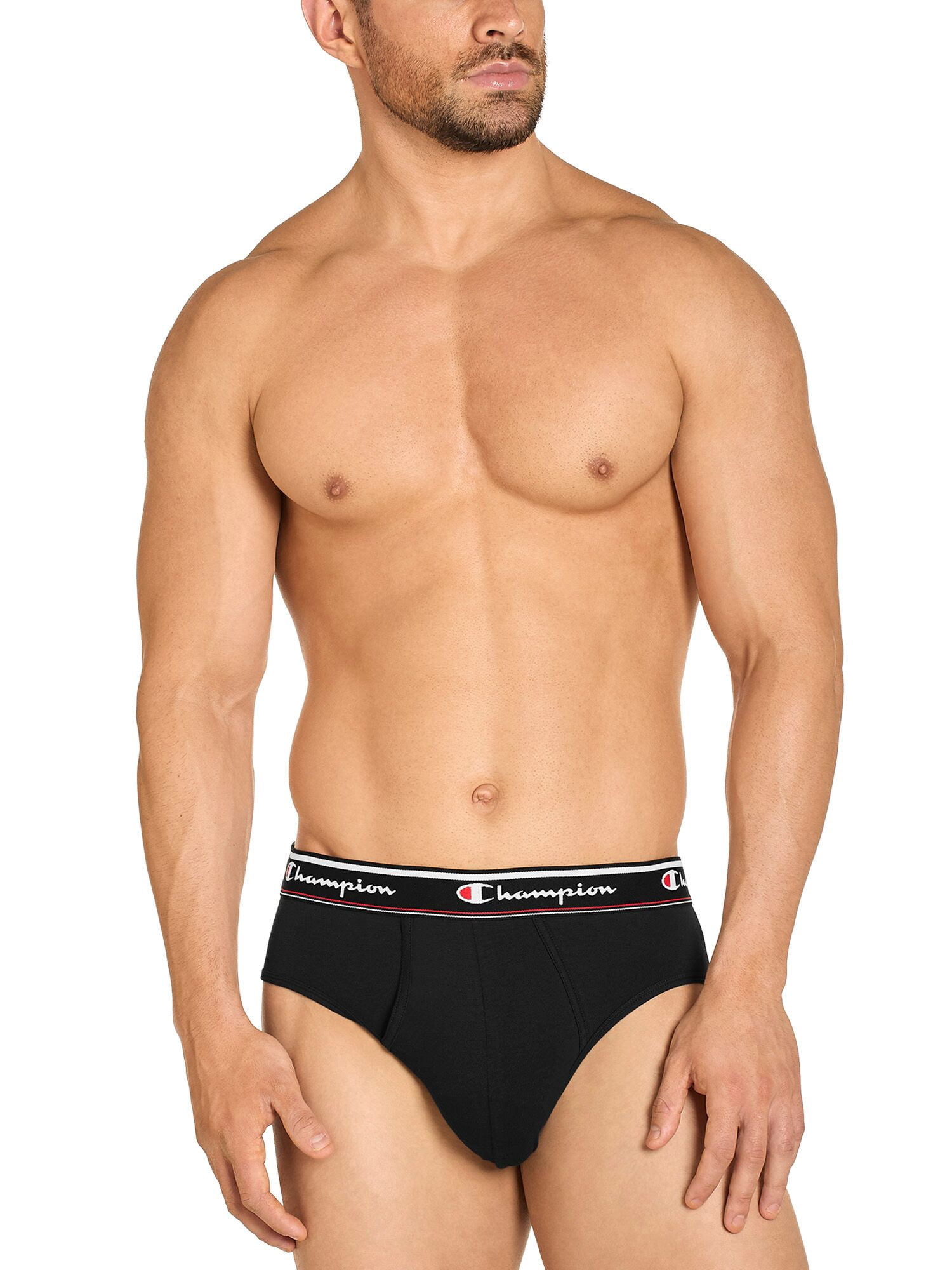 Champion Men’s Knit Briefs – 5 Pack Cotton Flex Underwear, Sizes S–2XL