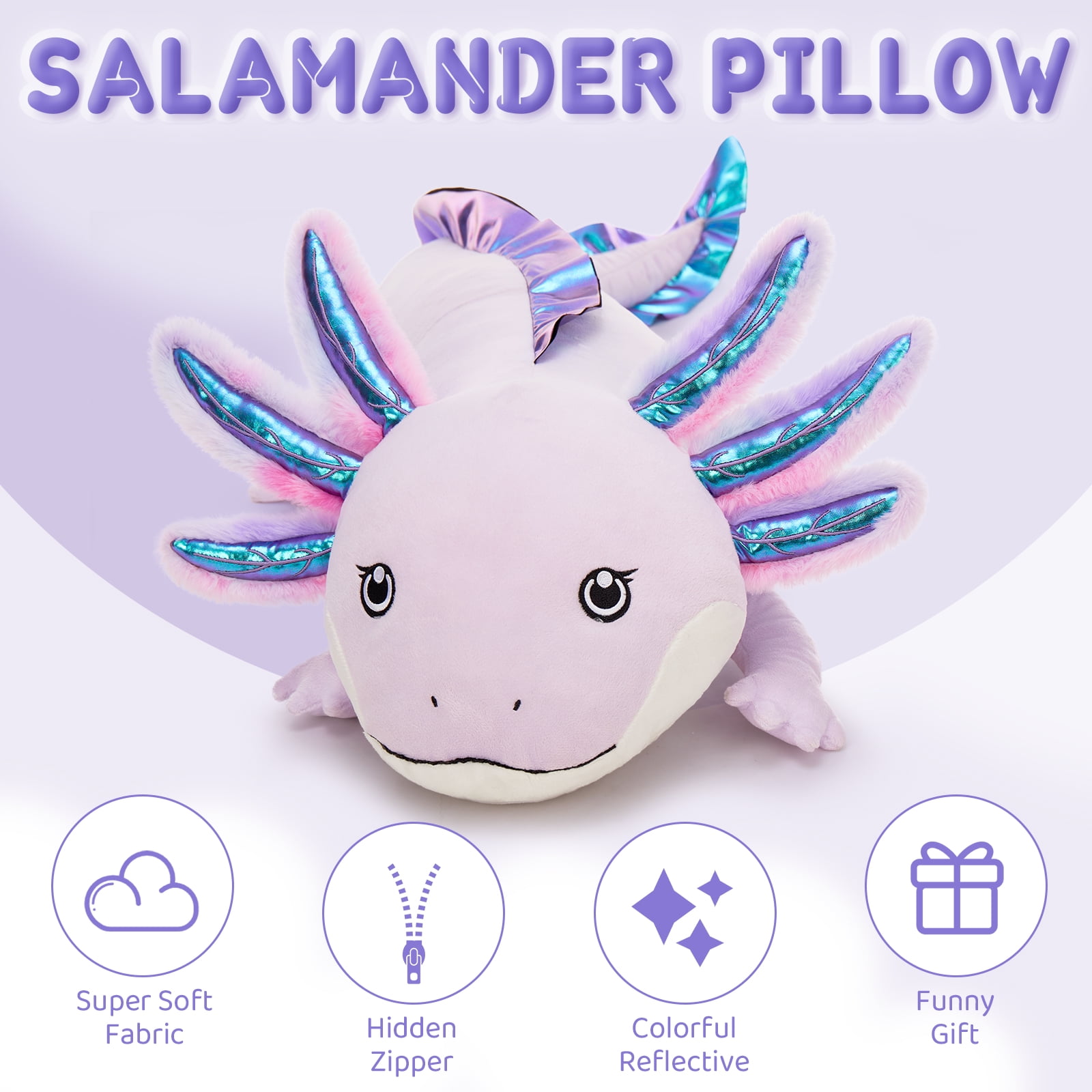 MaoGoLan 43.3 inch Long Axolotl Plush Pillow Axolotl Stuffed Animal Plush Toy Stuffed Net Toys