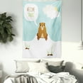 thumbnail image 3 of Groundhog Day Collection Tapestry, Welcome Spring in Speech Bubble Funny Cartoon Marmot, Wall Hanging for Bedroom Living Room Dorm Decor, 40W X 60L Inches, Pale Blue Ginger White, by Ambesonne, 3 of 5