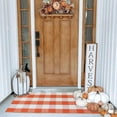 thumbnail image 2 of Fall Outdoor Rug Orange Buffalo Plaid Outdoor Rug Cotton Hand-Woven Buffalo Check Rug Layered Doormats for Front Door/Front Porch/Farmhouse/Entryway/Patio, 2 of 16