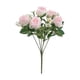 thumbnail image 1 of Ramo de rosas de seda artificial | Tallos de rosa falsa de color champán con acentos de plantas acuáticas | Flores decorativas realistas para centro de mesa de oficina en casa | 7 Cabezas | 32cm de, 1 of 5