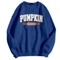 thumbnail image 4 of Womens Sweatshirt Crew Neck Vintage Halloween Pumpkin Season Letter Graphic Long Sleeve Oversized Streetwear Holiday Loose Pullover Tops Blue XL, 4 of 4