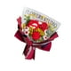 thumbnail image 3 of Ramo de punto hecho a mano con flores artificiales y plantas artificiales. Rojo, 3 of 9