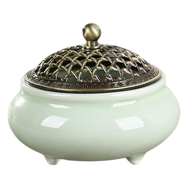 Quemador de incienso de estilo chino, soporte para conos de incienso, figura Feng A-verde claro