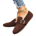thumbnail image 5 of YOUYEDIAN Loafers for Women Winter Versatile Plush Belt Deco Slip On Flats Fashion Round Toe Comfortable Warm Casual Shoes, 5 of 5