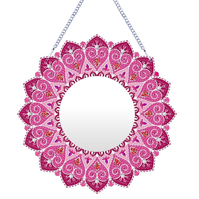 Kit Espejo Acrílico Mesa Con Mandala Forma Especial