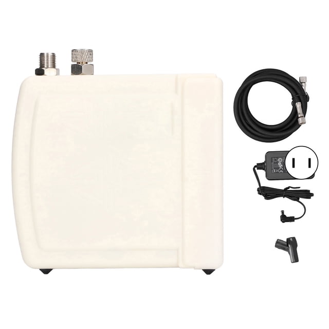 Mini kit de compresor de aire G1/8in, carcasa ABS, compresor de aire portátil para aerógrafo para tatuajes, CA 100-240 V, enchufe estadounidense blanco