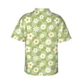 thumbnail image 3 of Picia Daisies Flowers Gentle Cotton Regular Fit Short Sleeve Casual Hawaiian Shirt for Men-XX-Large, 3 of 9