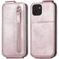 thumbnail image 3 of Zipper Wallet Case for Samsung Galaxy A03S with Card Holder Slot, PU Leather Adjustable Kickstand Flip Handbag Phone Cover for Samsung Galaxy A03S SDLL Rose Gold, 3 of 14