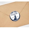 thumbnail image 3 of Darling Souvenir Round 45 Pcs Wedding Couple Save The Date Stickers Personalized Bride Groom Names And Date Envelope Seals - Blue, 3 of 4