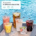 [50 Pack] 20 oz Clear Plastic Cups with Flat Lids, Disposable Iced