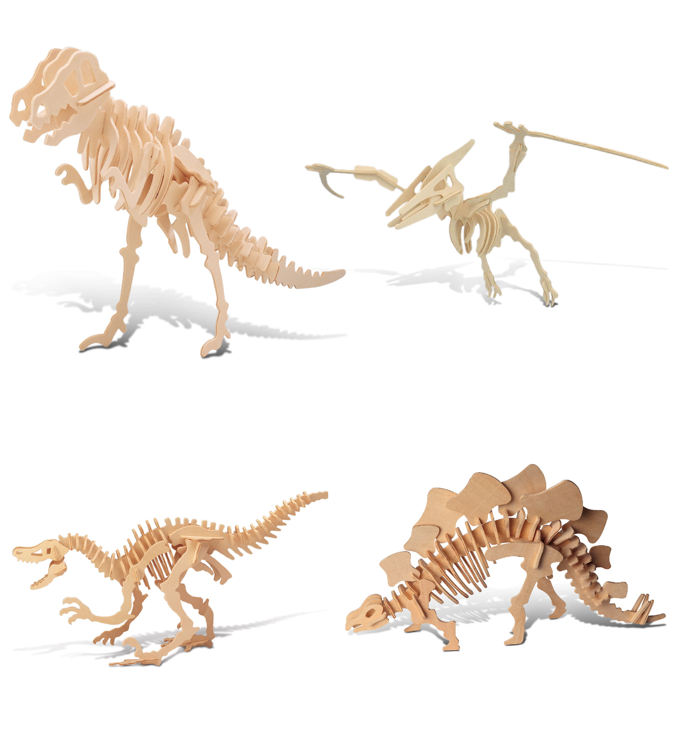 3D Wooden Dinosaur Skeleton Puzzle Model Construction Kit 6 Design Tyrannosaurus 