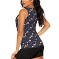 thumbnail image 3 of Balery Cartoon Fox Camiseta sin mangas estampada ligera para mujer, tops de entrenamiento sin mangas, camisetas de yoga transpirables de secado rápido.-XX-Large, 3 of 7