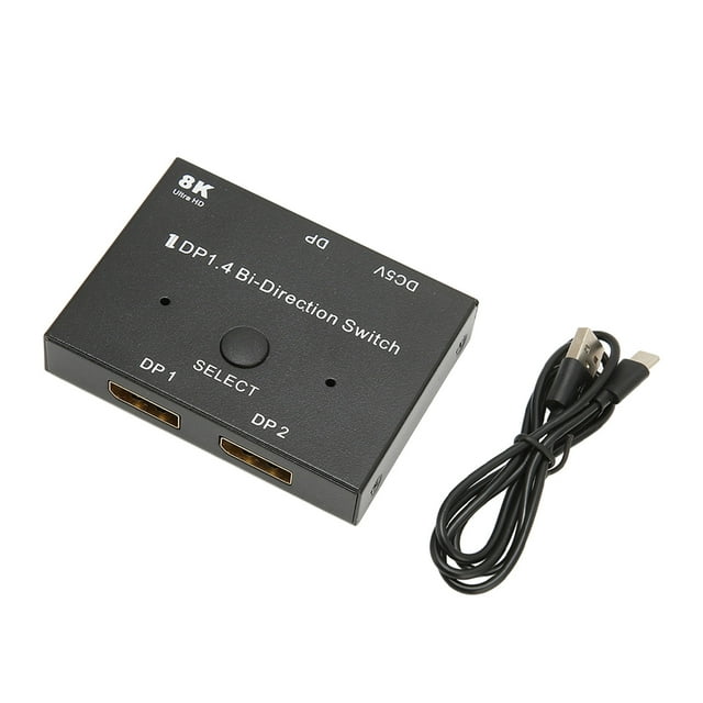 Displayport 1.4 Switch, 32.4Gbps Displayport Switch 8K 60Hz Bidirectionnel Plug And Play pour Moniteur pour Projecteur