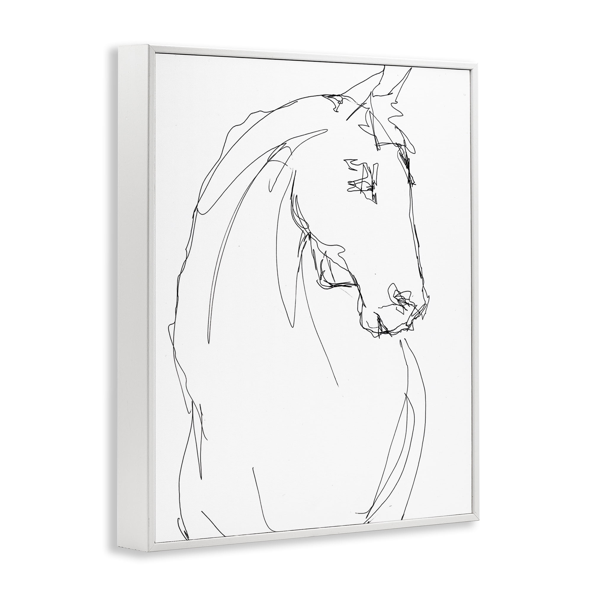 Stupell Industries Sketched Horse Contour White Framed Giclee Art, design by Lorenzo Collective