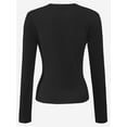 thumbnail image 2 of Women's Long Sleeve T-shirts Crew Neck Slim Fit Layered Crop Tops Soft Basic Tee, 2 of 5