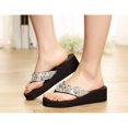 thumbnail image 4 of Eease Women's Glitter Platform Sandals Shiny Thong Sandals Non-slip Wedge Heel Flops Size 36 (Silver), 4 of 4