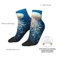 thumbnail image 4 of Uemuo White Jellyfish Dansing in the Ocean Printed Crew Socks, Moisture-Wicking Socks, Athletic Socks for Men Breathable Cushion Socks Casual Sport Socks for Running Traveling, 4 of 6
