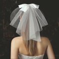 thumbnail image 1 of marie mariage nud voile blanc court perle voiles avec pince Tulle marie voiles accessoires de cheveux pour femmes et filles, 1 of 5