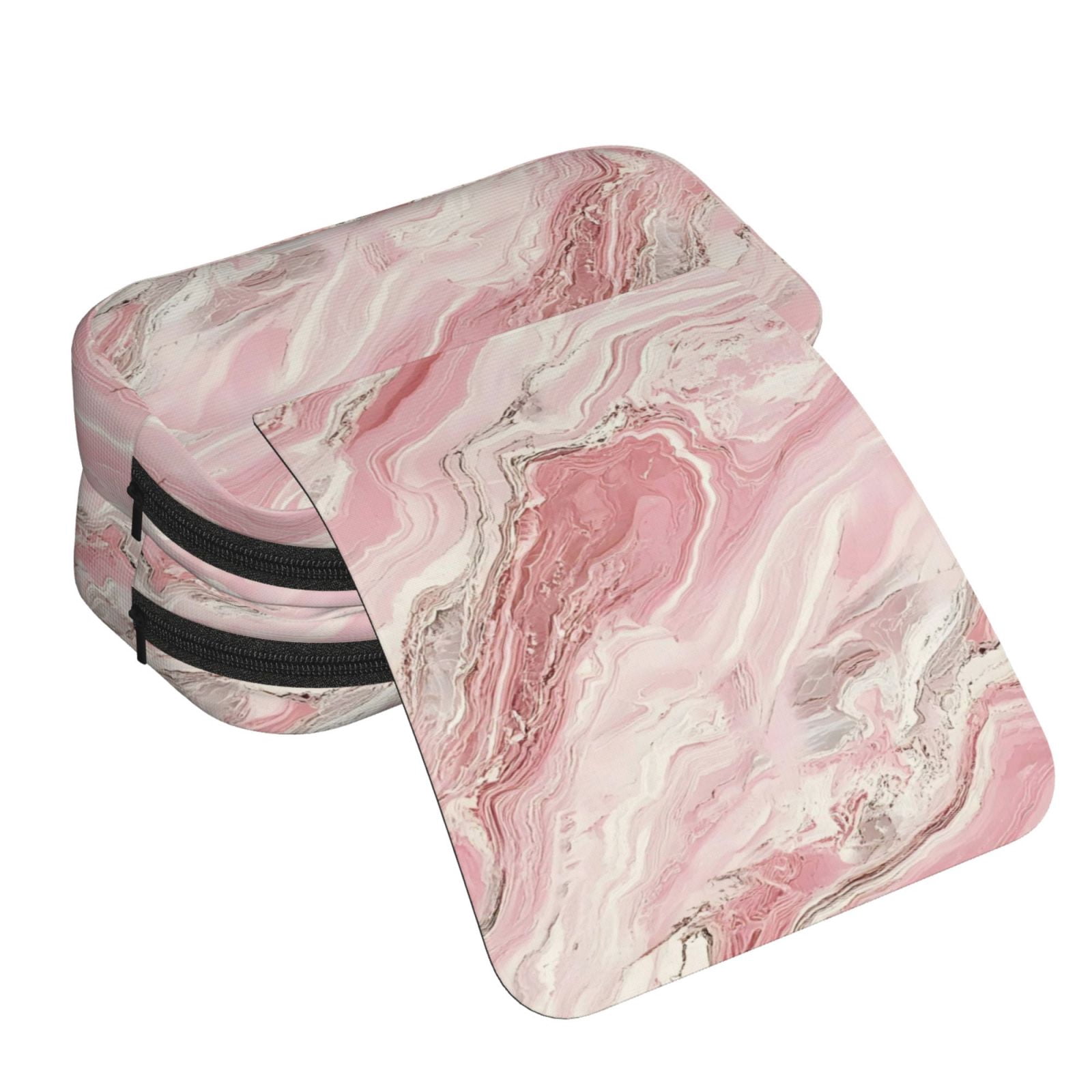 Large-Capacity Flip-Top Double-Layer Pencil Case, Multi-Functional Pocket Pen Case, Durable Stationery Organizer Pink Marble_21256_3