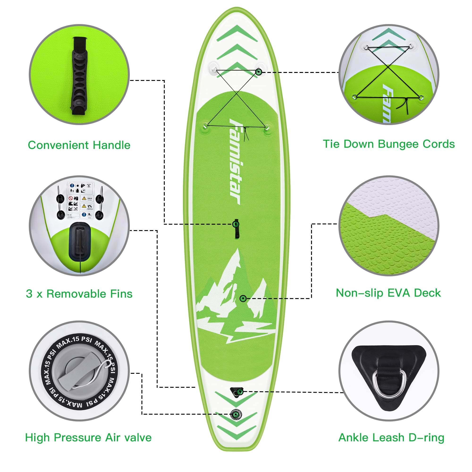 12 ft Inflatable Premium Stand Up Paddle Board for Surfing, Fishing, Yoga, Playing