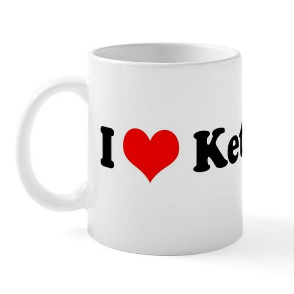 CafePress - I Love Ketchup Mug - 11 oz Ceramic Mug - Novelty Coffee Tea Cup