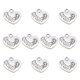 thumbnail image 2 of EeaseMX 10 colgantes de aleación con forma de corazón y tallado de doble cara, accesorio para hacer joyas, para collares y pulseras (plata antigua)., 2 of 7