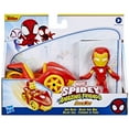 thumbnail image 2 of Marvel Spidey and His Amazing Friends Iron Man Action Figure and Iron Racer Car, 2 of 9