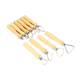 thumbnail image 4 of Metal + Wood Thick Handle Flat Wire Cutter Clay Pottery Sculpting Tool Set Pack of 20,20pcs Clay Sculpture Tools Set,Wood color, 4 of 8