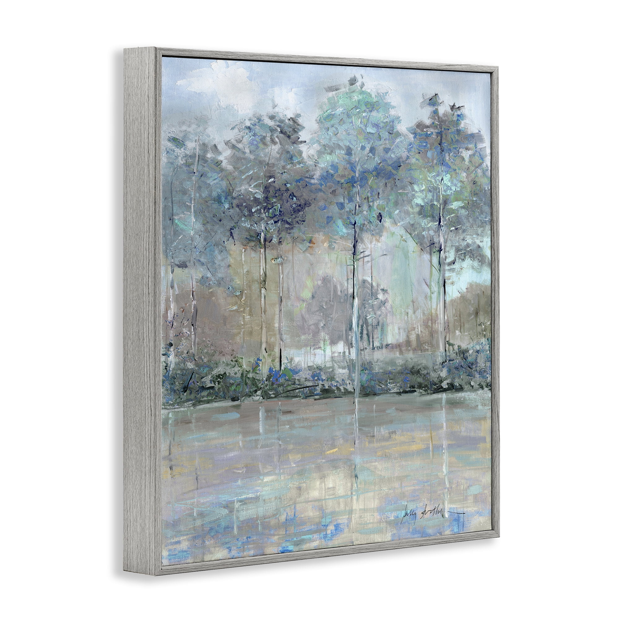Stupell Industries Subdued Expression of Trees Gray Framed Giclee Art, design by Sally Swatland