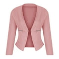 thumbnail image 4 of Black and Friday Deals 2023 Lindreshi Womens Blazers on Clearance Women's Suit Open Front Cardigan Jacket Daily Commute Office Solid Zipper Suit Short Blazers, 4 of 6