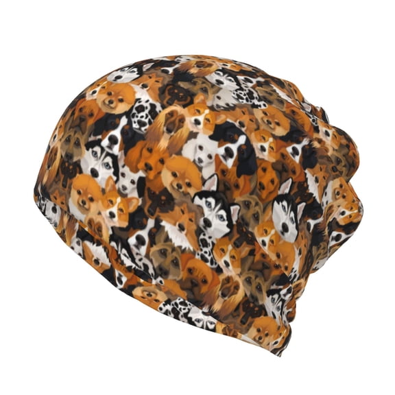 Hirioo Dogs Different Breeds for Multifunction Beanie Hat for Men and Women Unisex for Winter Sports, Outdoor Activities, and Daily Wear
