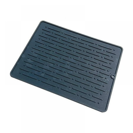 

Silicone Drainage Mat Kitchen Anti-slip Anti-scalding Pot Mat Placemat Black