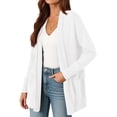thumbnail image 2 of Suéter PRETTYGARDEN Cardigan Largo Blanco con Bolsillos Grandes, 2 of 5
