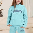 thumbnail image 2 of DGMIOCS Girls Clothes Toddler Sweatshirts 2 Piece Top & Pants Kids Long Sleeve Fall Pullover and Joggers School Outfits Sets Light Blue 110, 2 of 4
