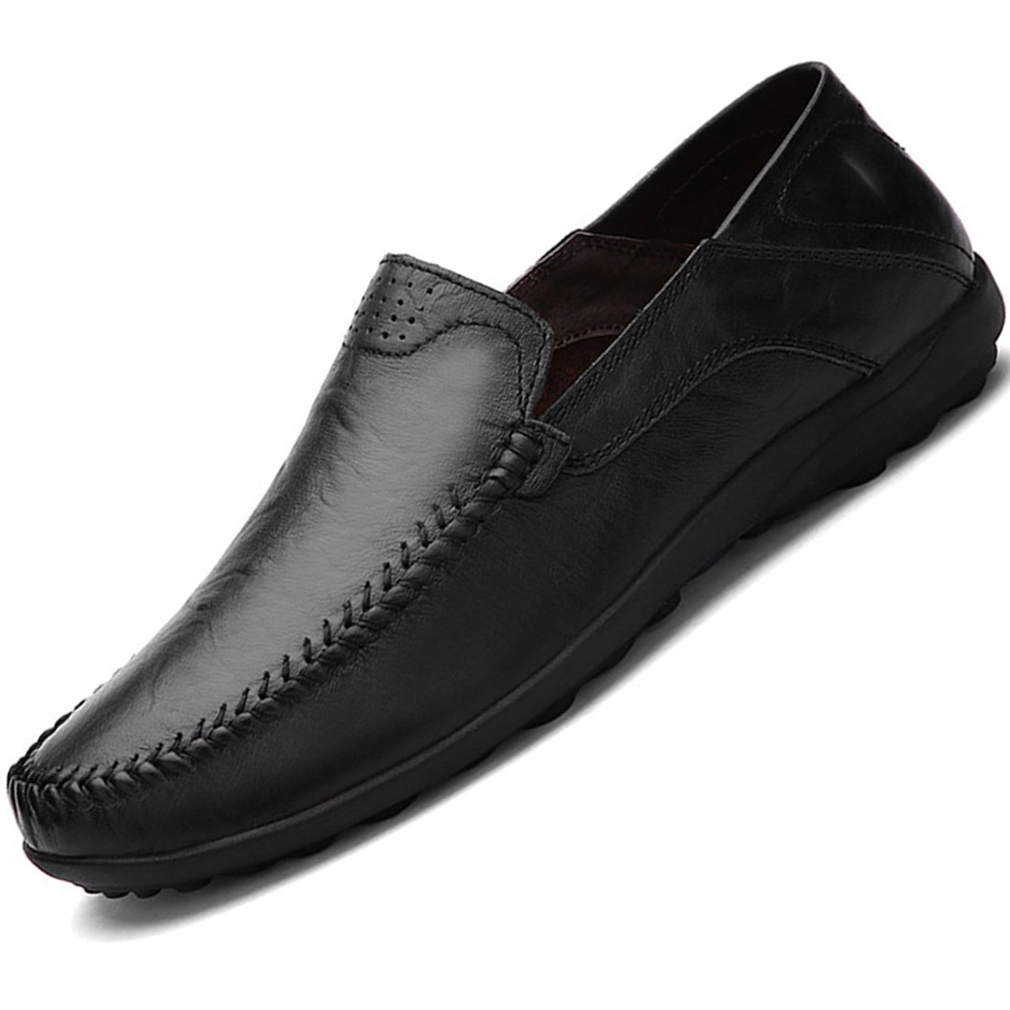 Go Tour Men's Premium Genuine Handmade Leather Casual Slip on Loafers Breathable Driving Shoes