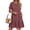 Burgundy, variant on Crew Neck Dresses for Women Short Sleeve Women Dresses Casual Swing Babydoll Midi Dress with Pockets