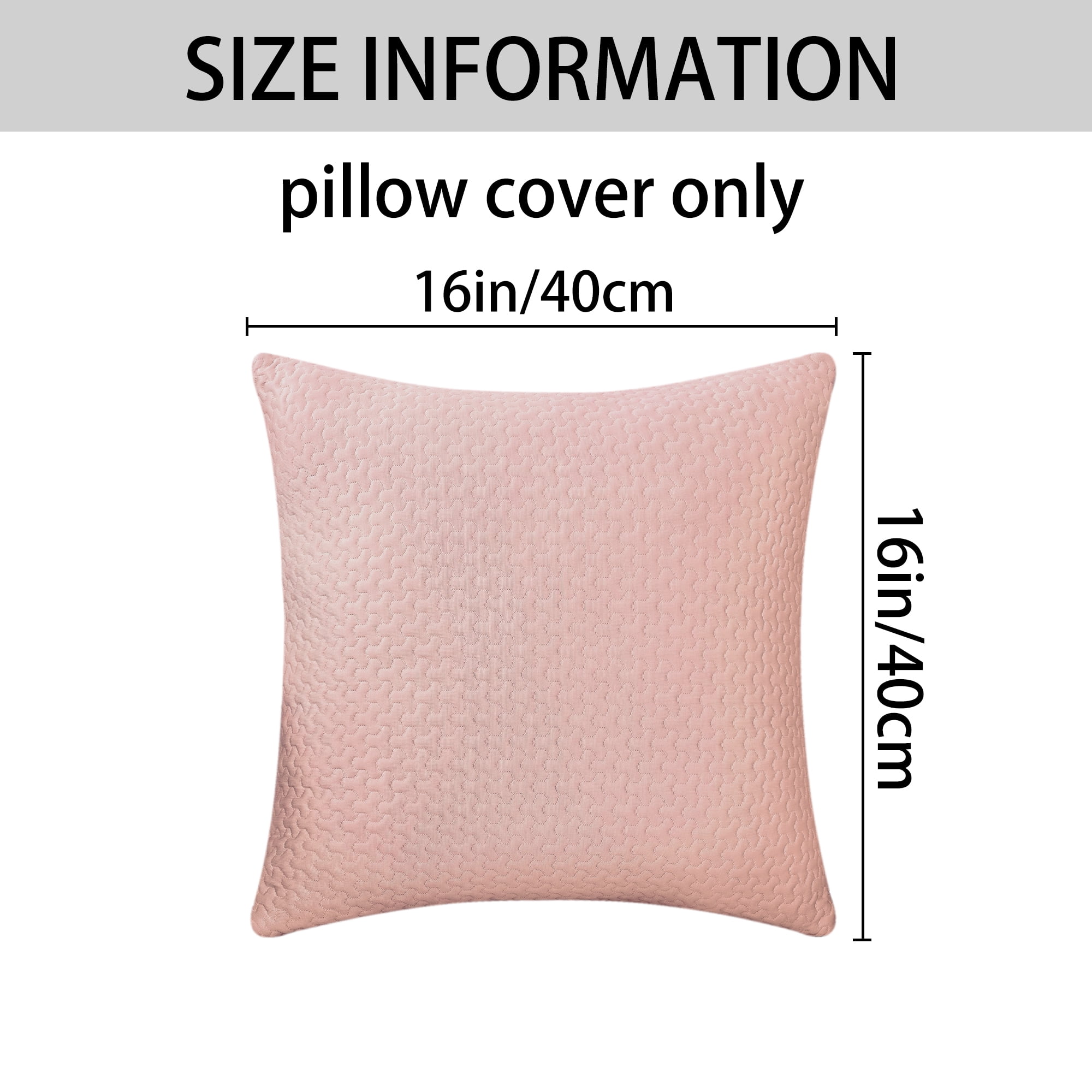 Unique Bargains Soft Set of 2 Modern Geometric Cushion Cases Cover Pink 16" x 16"