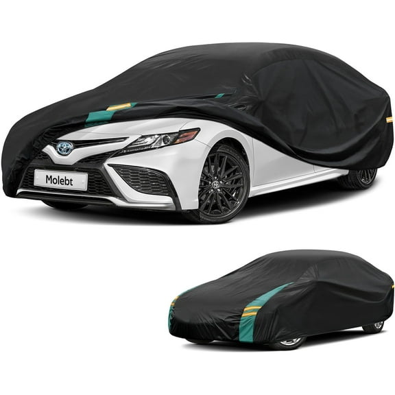 Kayme Car Cover Waterproof All Weather for Automobiles, Outdoor Full Exterior Covers for Sedans (Length: 186"-193") Rain Winter Sun Protection. Universal Fit for Toyota Camry, Honda Accord, etc