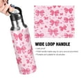 thumbnail image 4 of 600ml Vacuum Insulated Sports Water Bottle with Foldable Straw Stainless Steel Portable Thermos Cup Pink Cute Bows, 4 of 7
