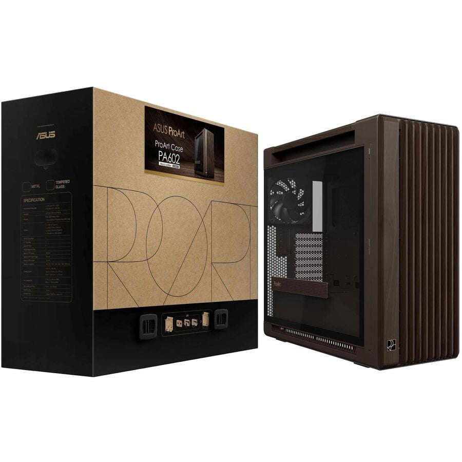 Asus ProArt PA602 Wood Edition Retro Brown, Tempered Glass Panel